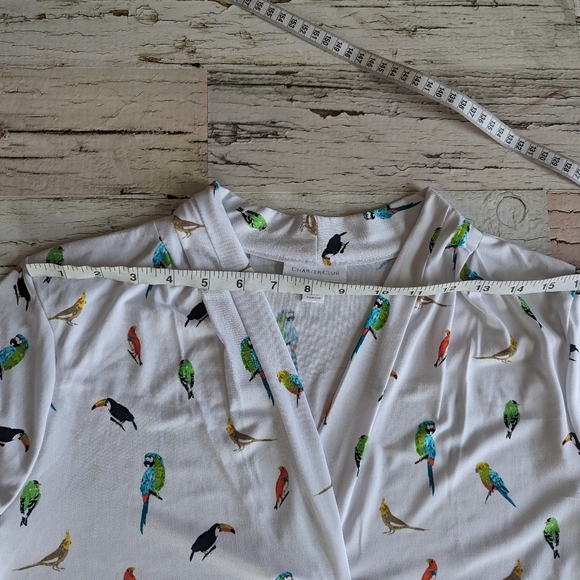 Charter Club Women's 3/4 Sleeve Printed Pleat-Neck Top Size XL Petite - Picture 10 of 11